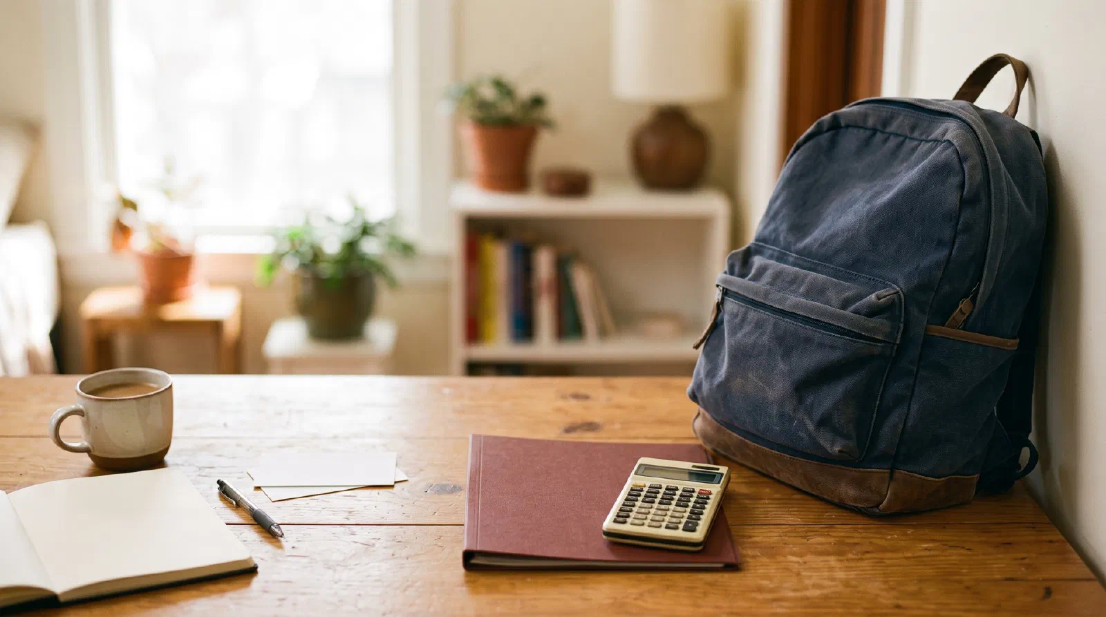 A high school student's backpack